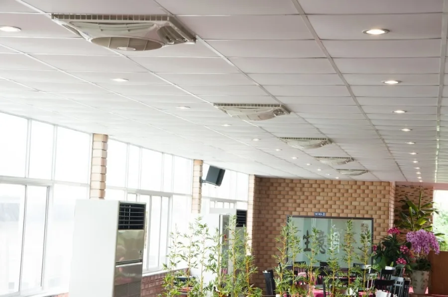 Quạt đảo dạng hộp ốp trần FU003 (viền xi mạ Inox)