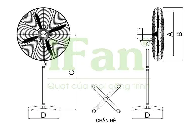 Quạt đứng công nghiệp IFan NS-50 Plus