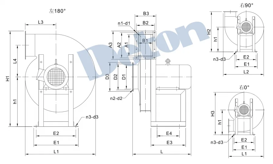 Quạt hút ly tâm siêu cao áp Deton 9-19-4.5A