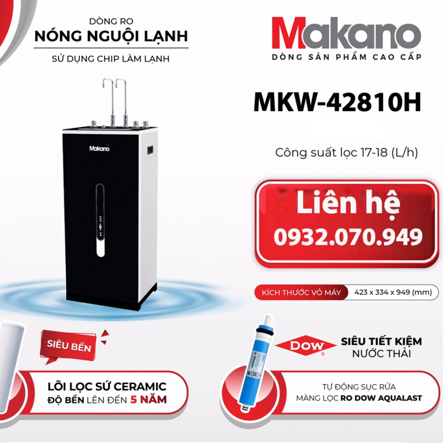 Máy lọc nước RO nóng nguội lạnh Makano MKW-42810H