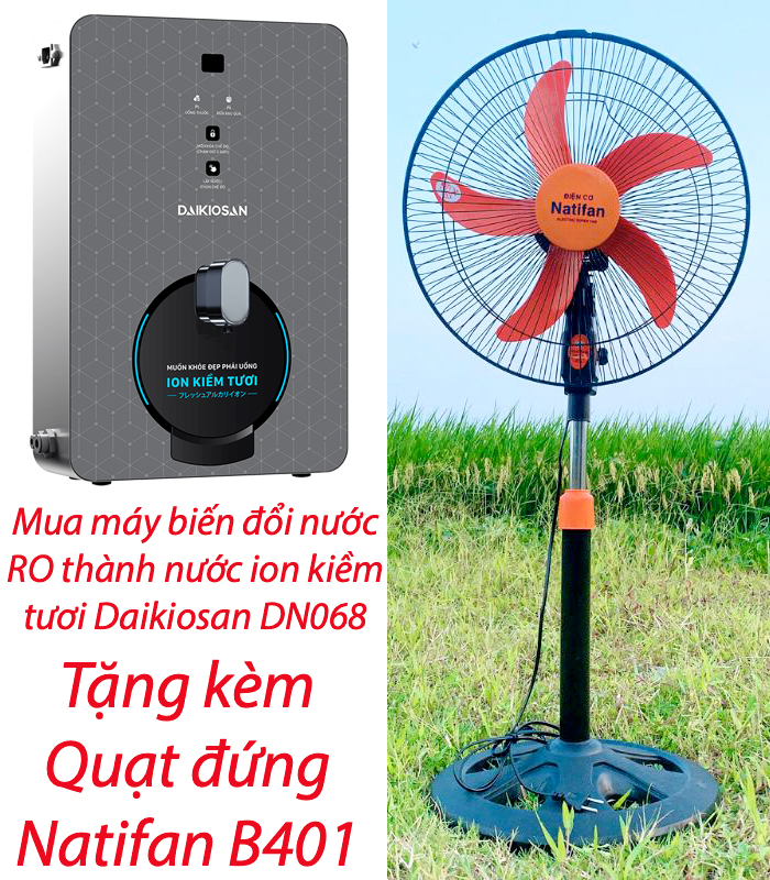 Máy biến đổi nước RO thành nước ion kiềm tươi Daikiosan DN068