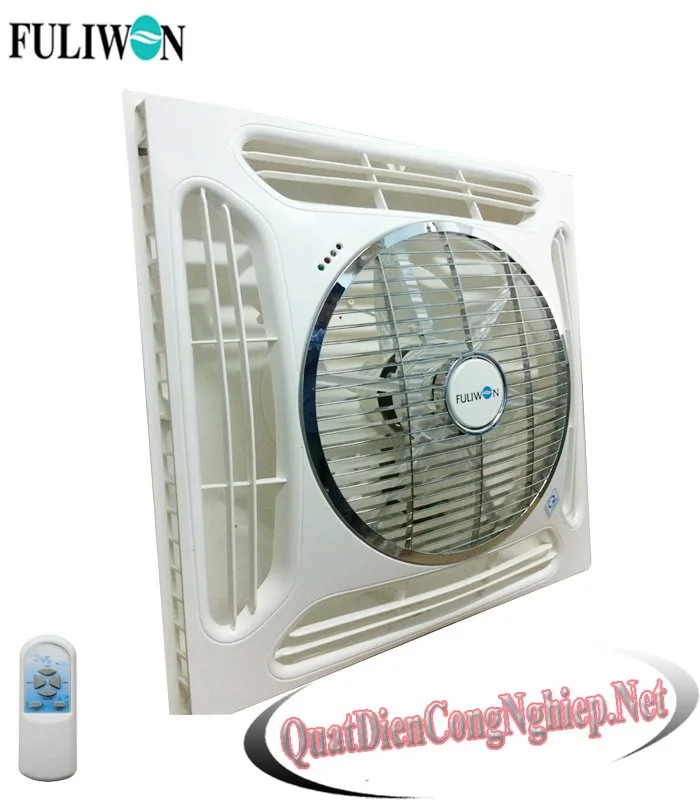 Quạt đảo dạng hộp ốp trần FU003 (viền xi mạ Inox)
