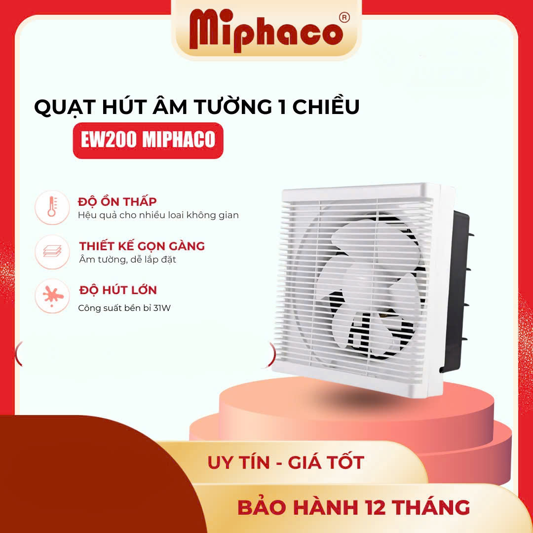 Quạt hút âm tường 1 chiều Miphaco EW-200