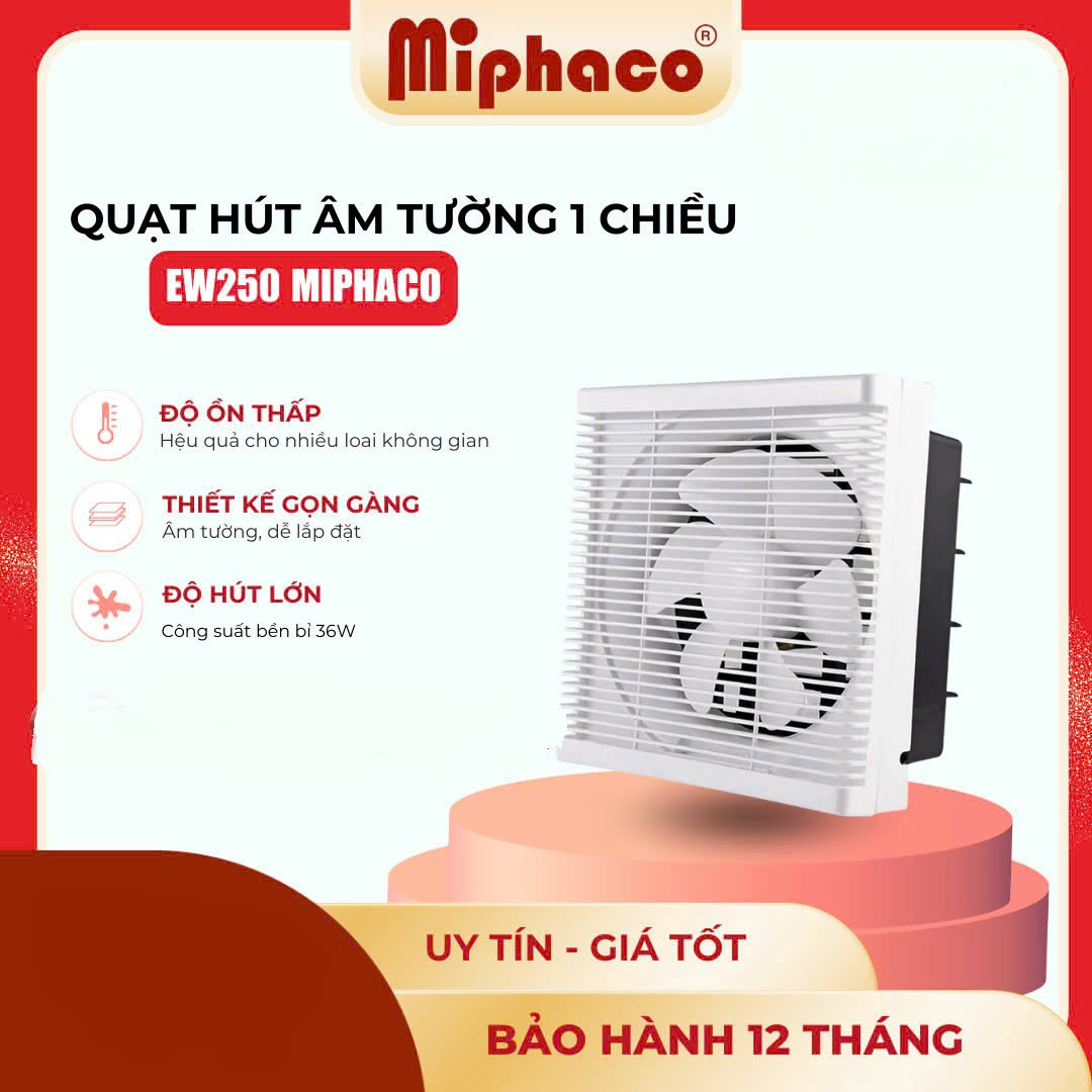 Quạt hút âm tường 1 chiều Miphaco EW-250