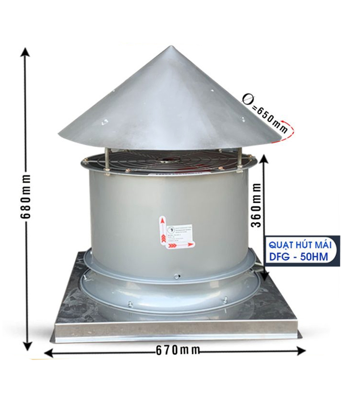 Quạt thông gió nóc Omysu DFG-50HM