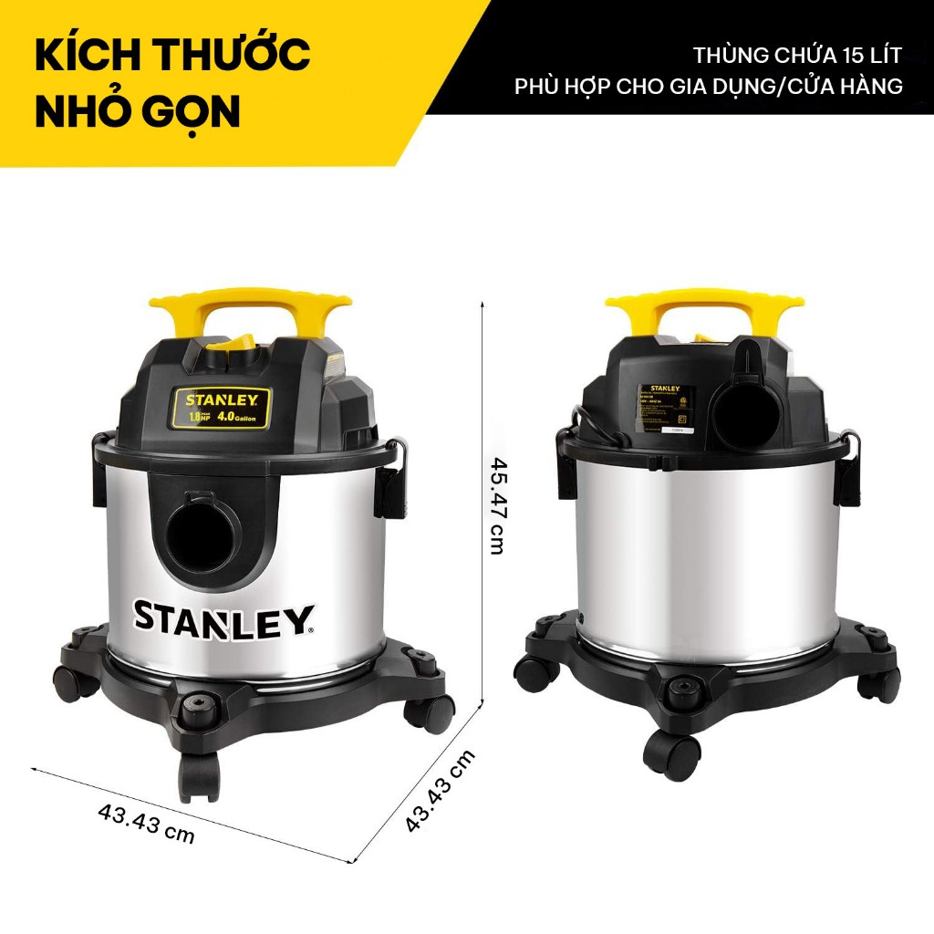 Máy hút bụi 3 chức năng 15L Stanley SL19301- 4B