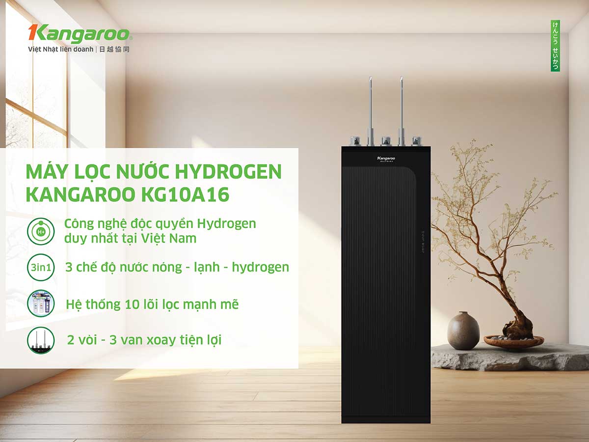 Máy lọc nước Kangaroo Hydrogen Infinity nóng lạnh KG10A16