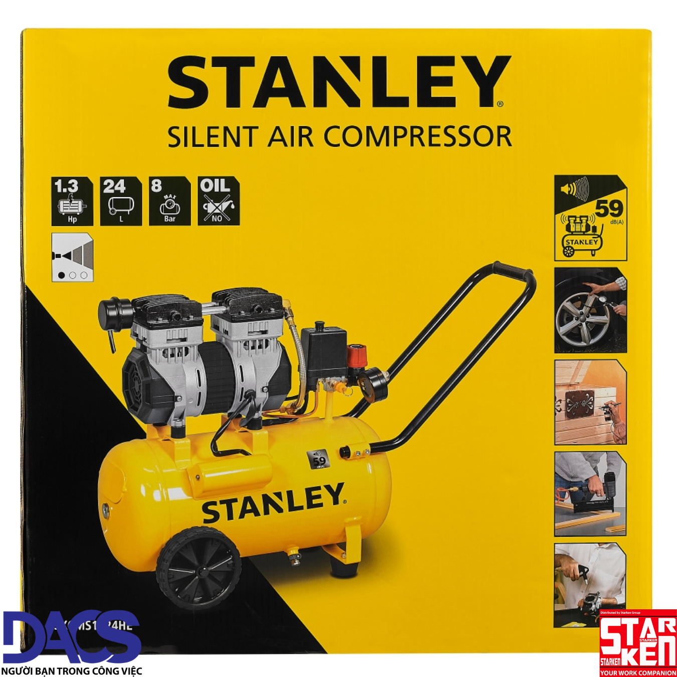 Máy nén khí không dầu 24L Stanley SXCMS1324HE