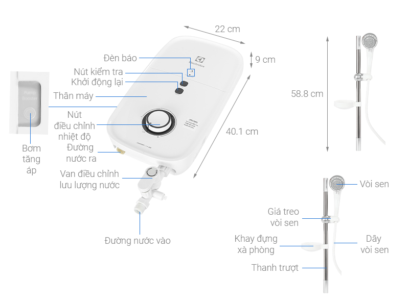 Máy nước nóng trực tiếp Electrolux EWE451KB-DWG2