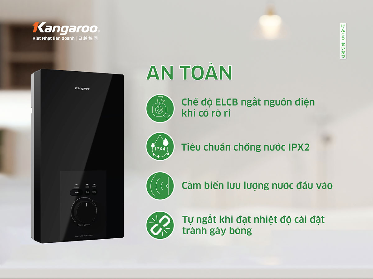 Máy nước nóng trực tiếp Kangaroo KGWD45P2 (có bơm)