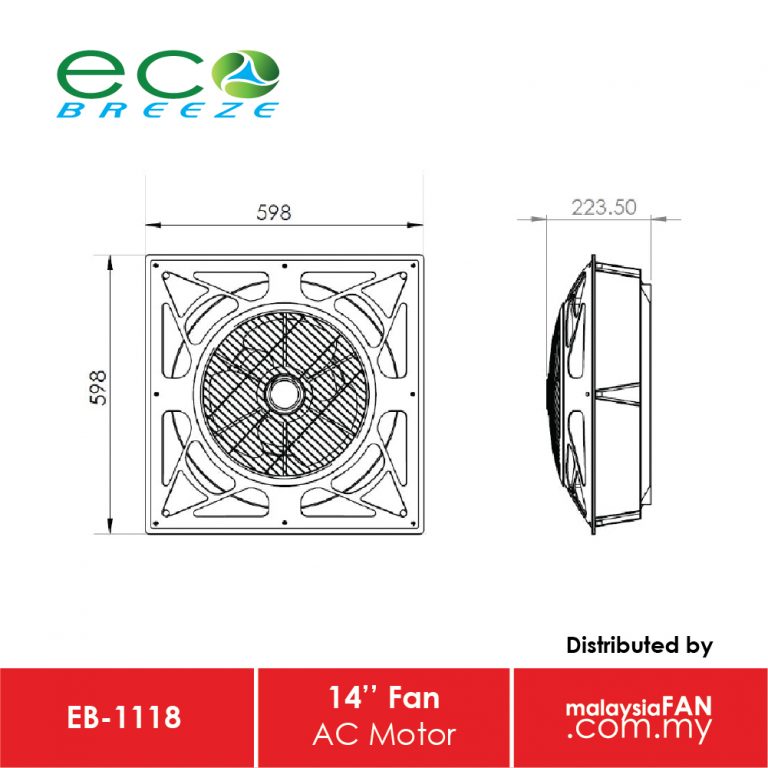 Quạt đảo ốp trần la phông Benny ECO-BREEZE EB-1118