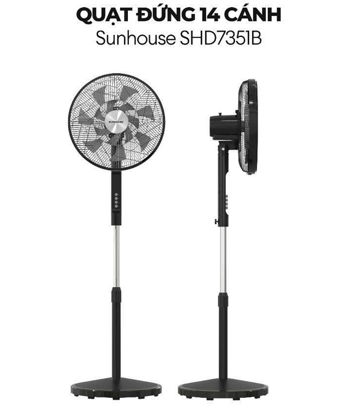 Quạt đứng 14 cánh Sunhouse SHD7351B