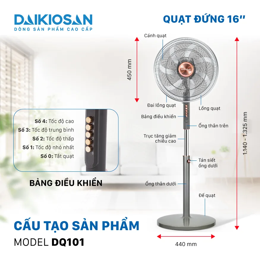 Quạt đứng Daikiosan DQ101