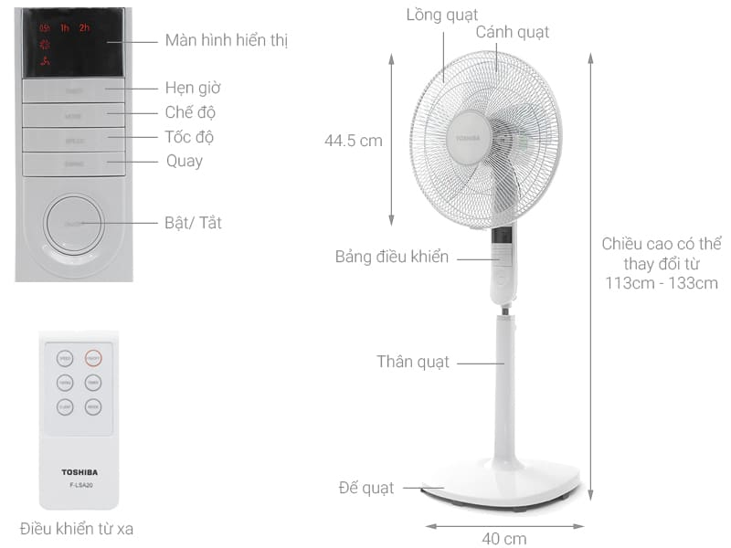 Quạt đứng Toshiba F-LSA20(H/W)VN