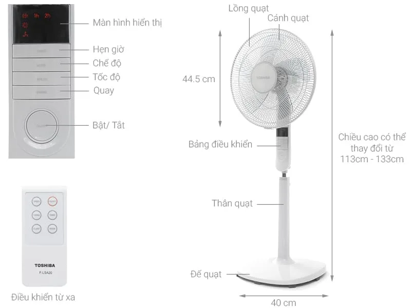 Quạt đứng Toshiba F-LSA20(H/W)VN