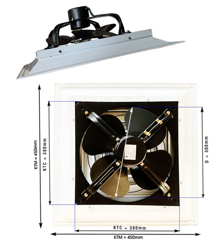 Quạt hút âm trần công nghiệp Omysu AT-450