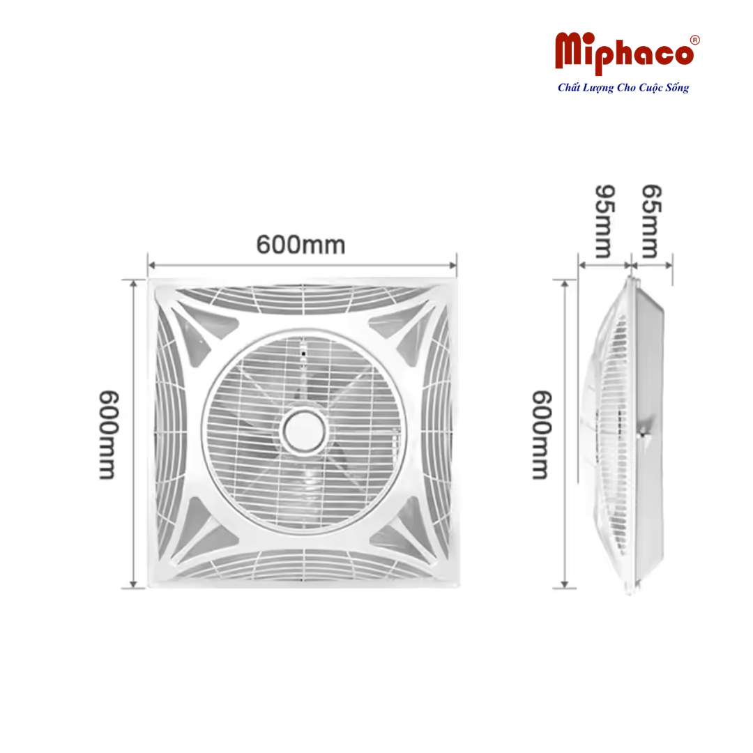 Quạt hút âm trần Miphaco 600x600mm