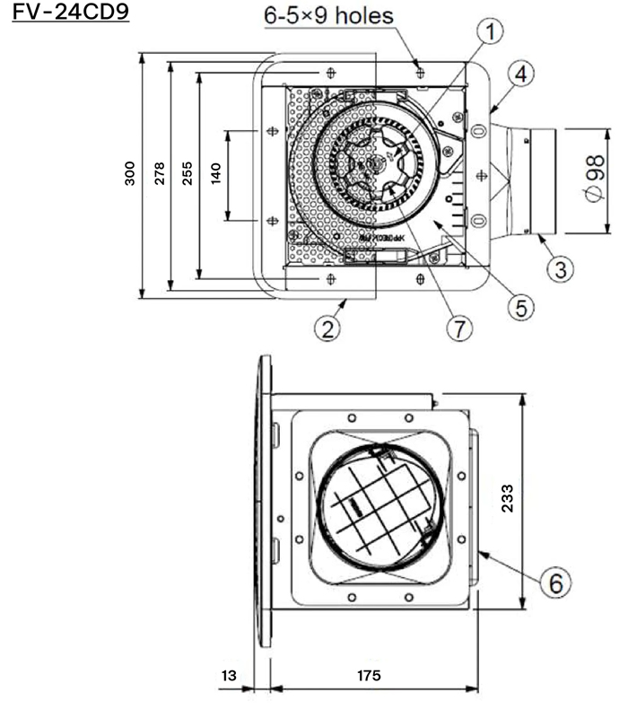 Quạt Hút Âm Trần Panasonic FV-24CD9