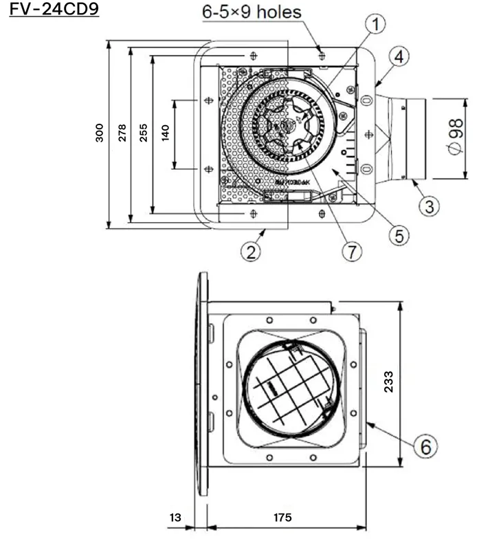 Quạt Hút Âm Trần Panasonic FV-24CD9