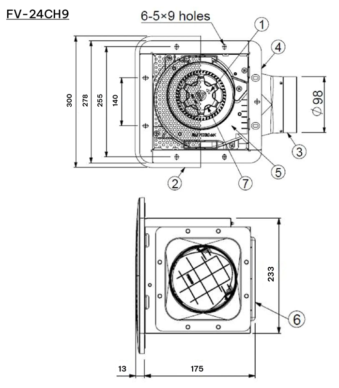 Quạt Hút Âm Trần Panasonic FV-24CH9