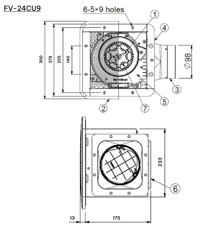 Quạt Hút Âm Trần Panasonic FV-24CU9