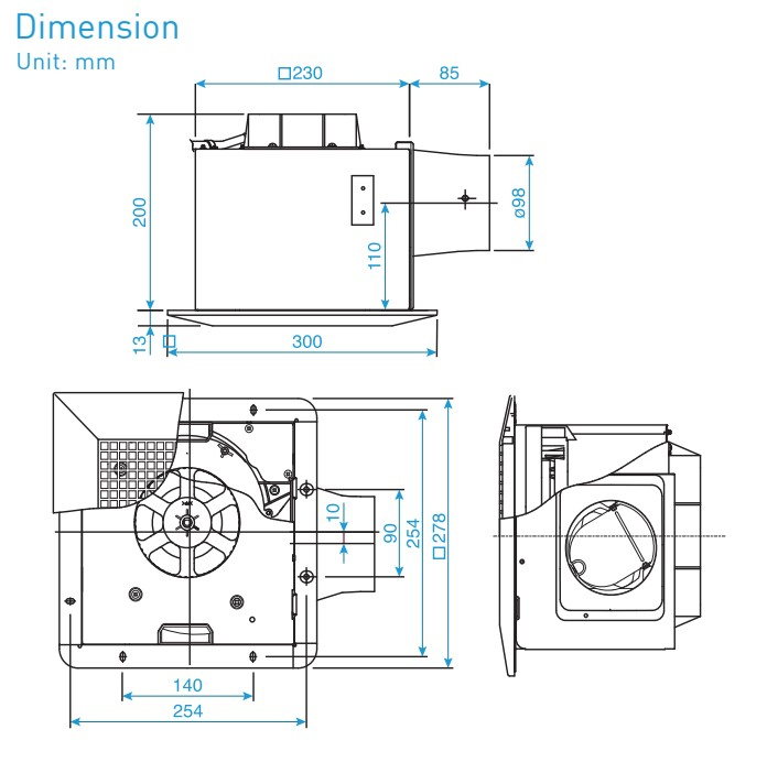 Quạt hút âm trần Panasonic FV-24CURV2