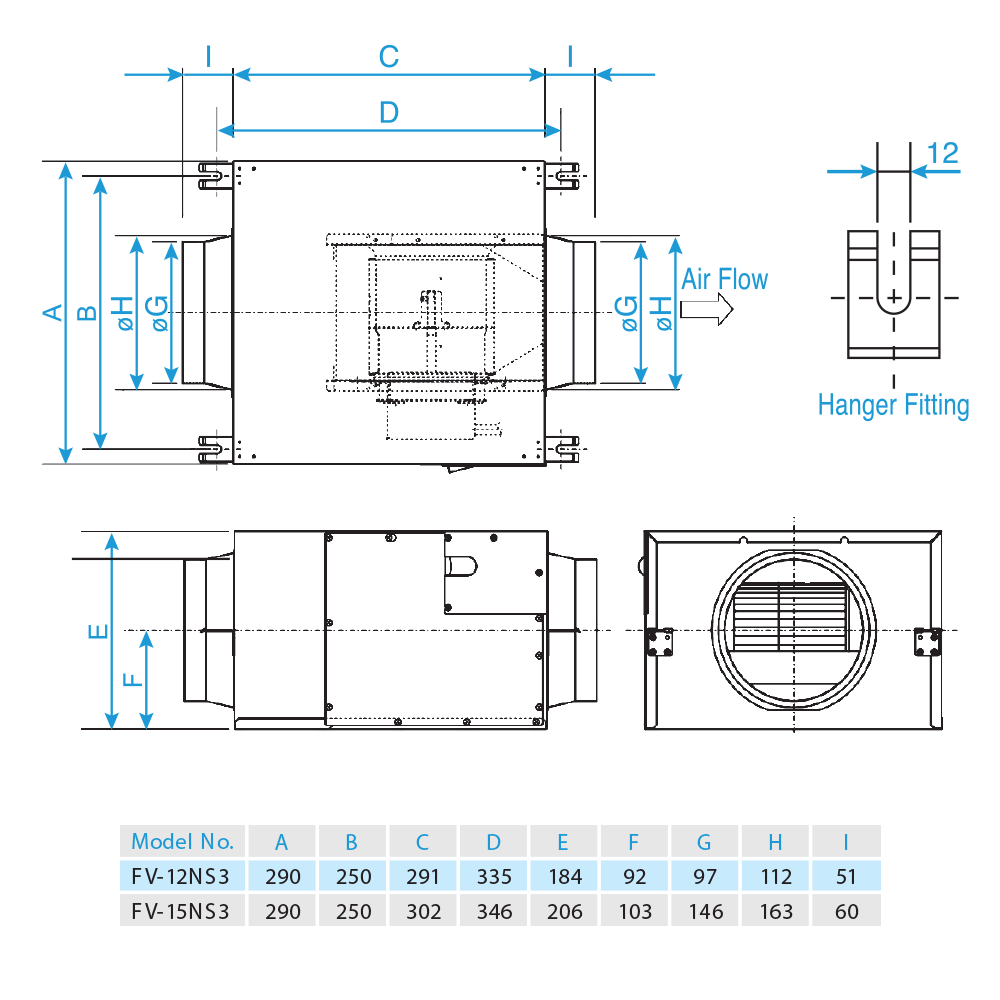 Quạt hút cabinet Panasonic FV-12NS3