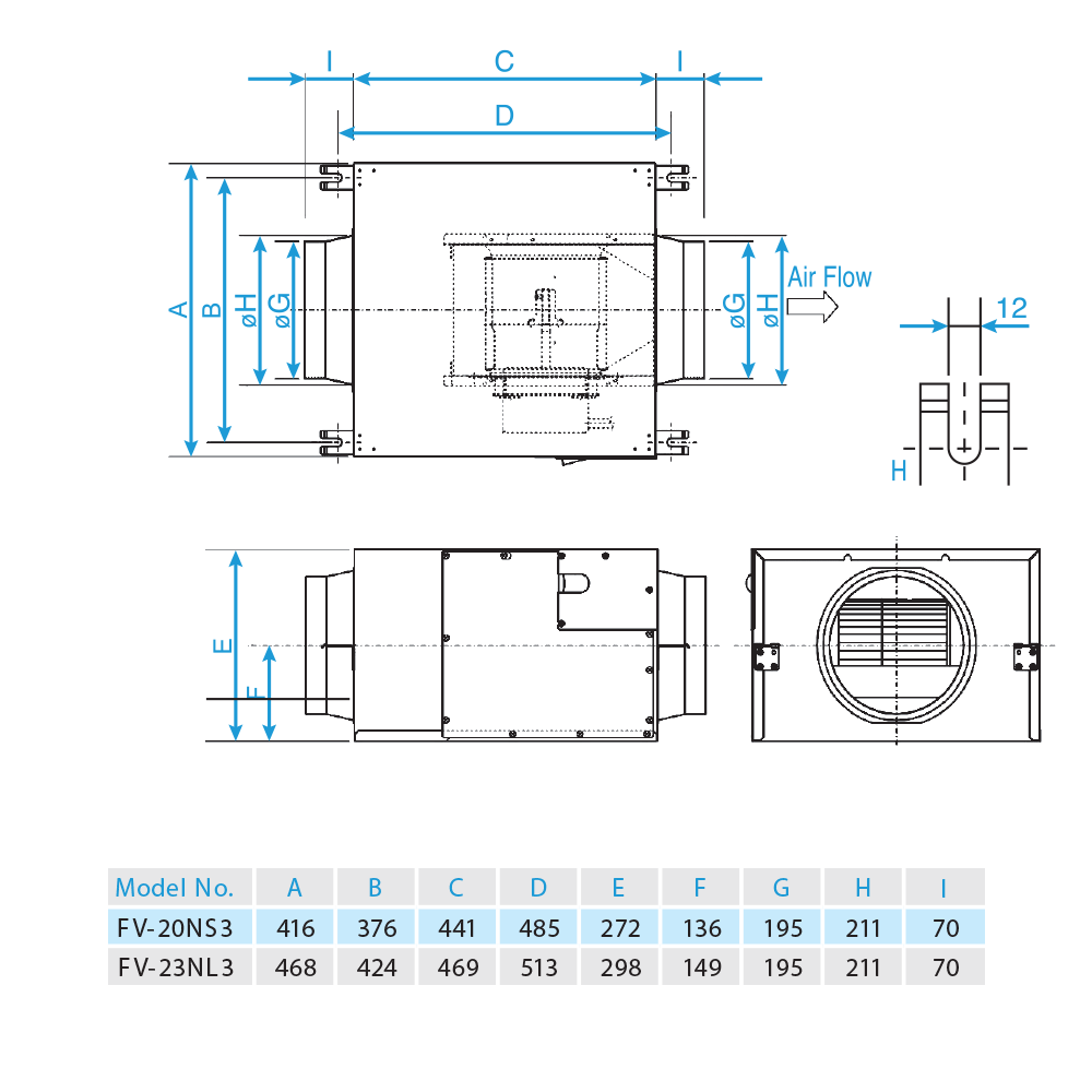 Quạt hút cabinet Panasonic FV-23NL3
