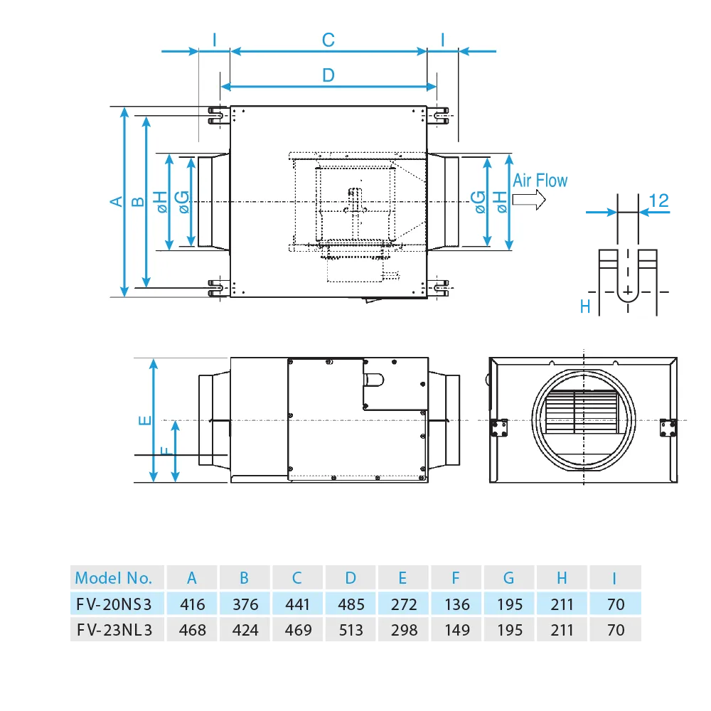 Quạt hút cabinet Panasonic FV-23NL3