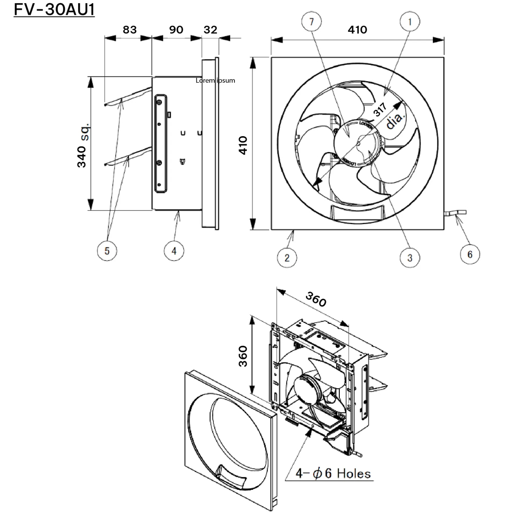 Quạt hút gắn tường 1 chiều Panasonic FV-30AU1