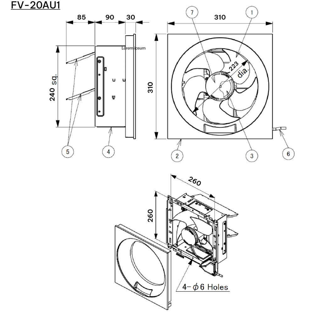 Quạt hút gắn tường Panasonic FV-20AU1