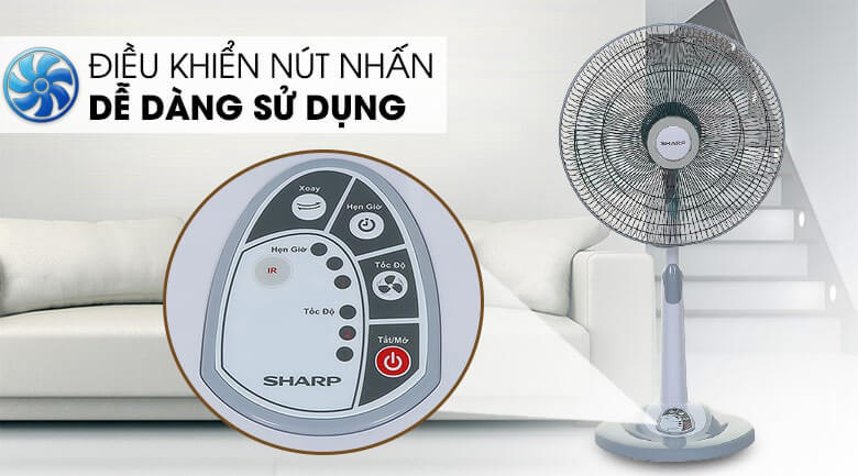 Quạt lửng có điều khiển Sharp PJ-L40RV-LG