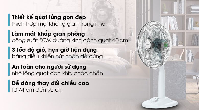 Quạt lửng có điều khiển Sharp PJ-L40RV-WH