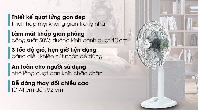 Quạt lửng có điều khiển Sharp PJ-L40RV-WH