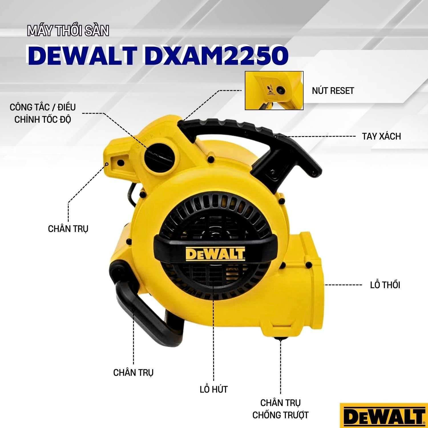 Quạt thổi thảm Dewalt DXAM2250