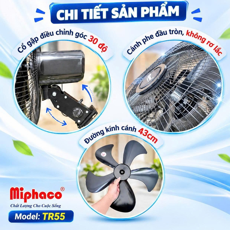 Quạt treo bán công nghiệp Miphaco TR55 72W