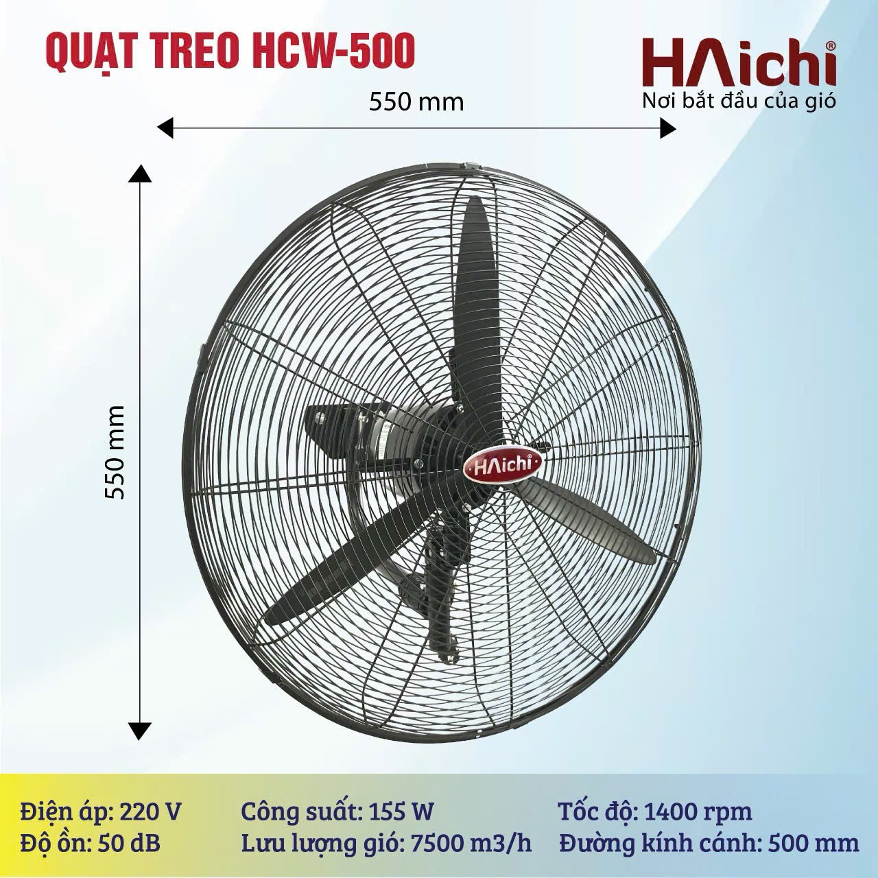 Quạt treo công nghiệp Haichi HCW500