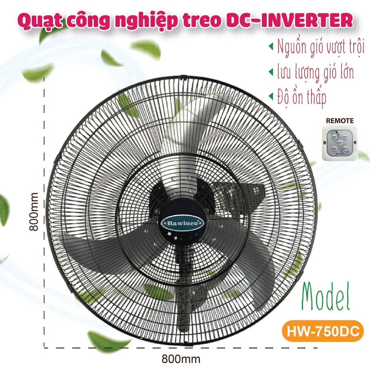 Quạt treo công nghiêp Inverter Ha.winco HW-750DC