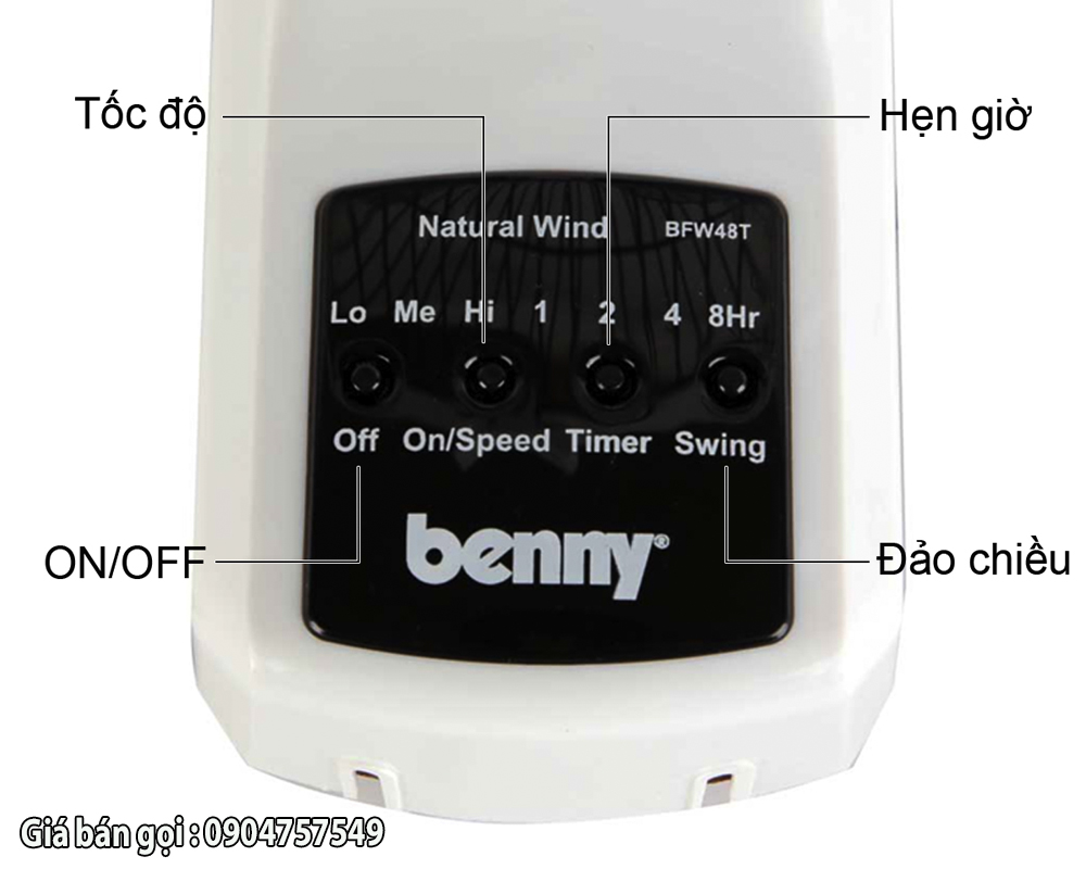 Quạt treo tường Benny BFW48T có điều khiển