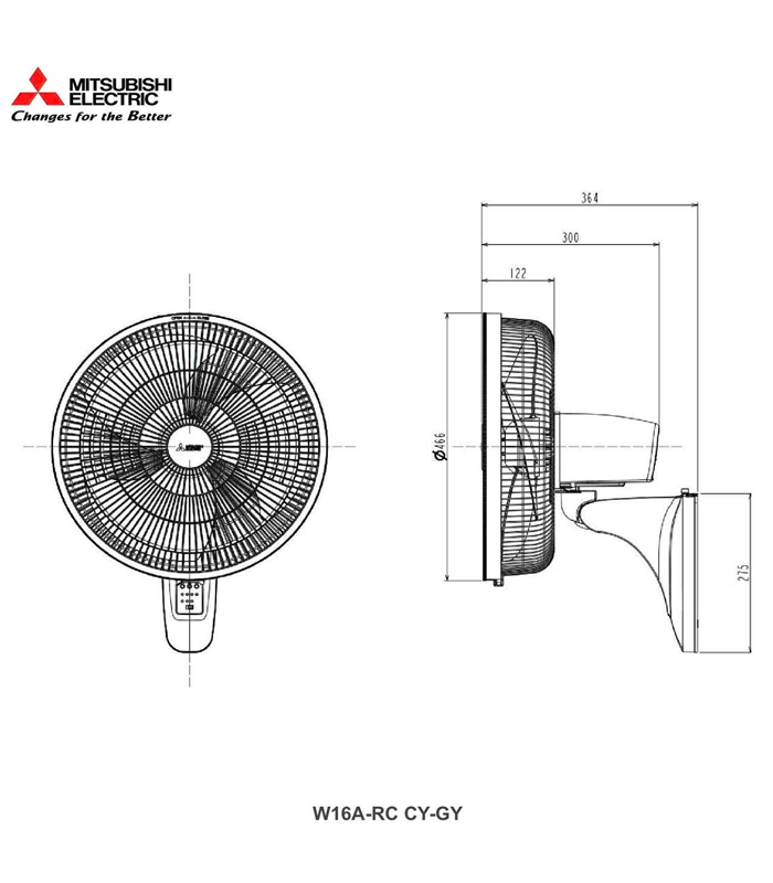 Quạt treo tường Mitshubishi W16A-RC