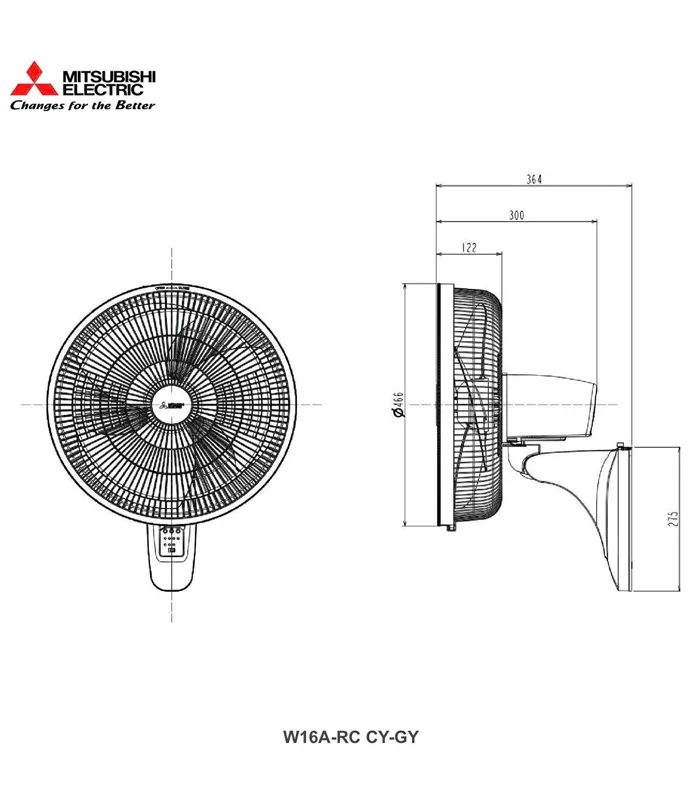 Quạt treo tường Mitsubishi W16A-RC