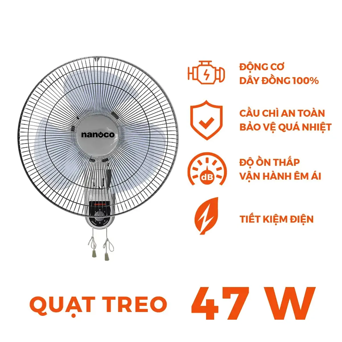 Quạt treo tường Nanoco NWF1611