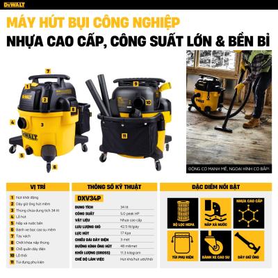 Máy hút bụi 3 chức năng khô và ướt DeWalt DXV34P