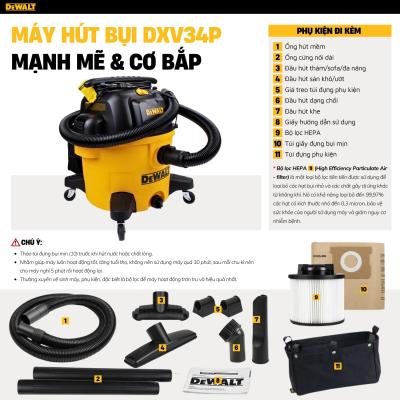 Máy hút bụi 3 chức năng khô và ướt DeWalt DXV34P