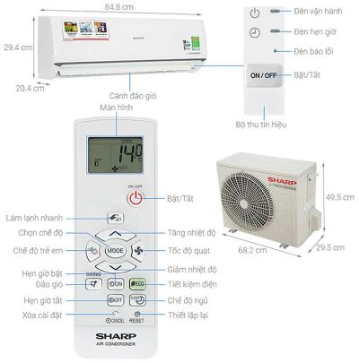 Máy lạnh Sharp Inverter 1.5 HP AH-X13ZEW