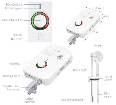Máy nước nóng trực tiếp Comfee CWH-45MVNVN(W)-CB