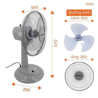 Quạt bàn Nanoco NTF1207G