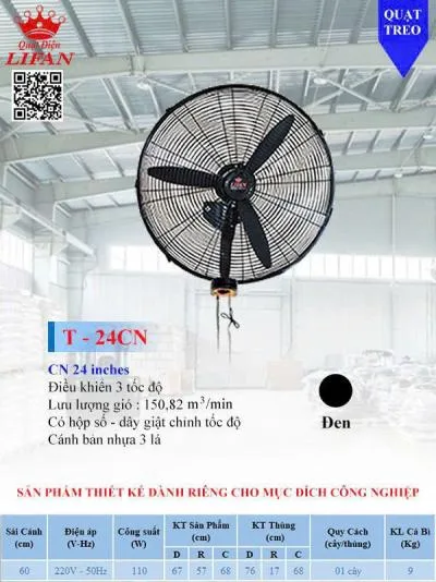 Quạt công nghiệp treo tường Lifan T-24CN