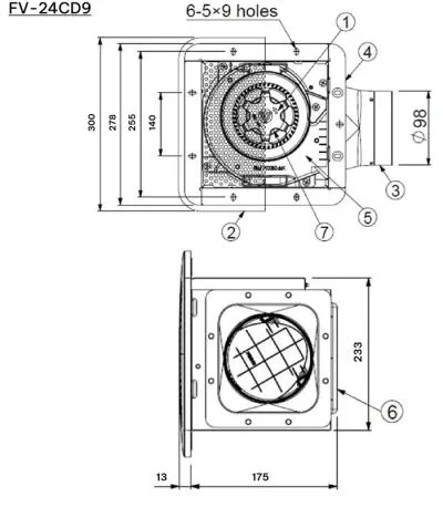 Quạt Hút Âm Trần Panasonic FV-24CD9
