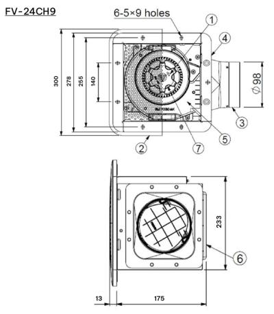 Quạt Hút Âm Trần Panasonic FV-24CH9